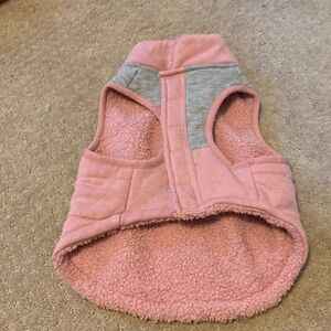 Pink and Gray Fleece Dog Vest
